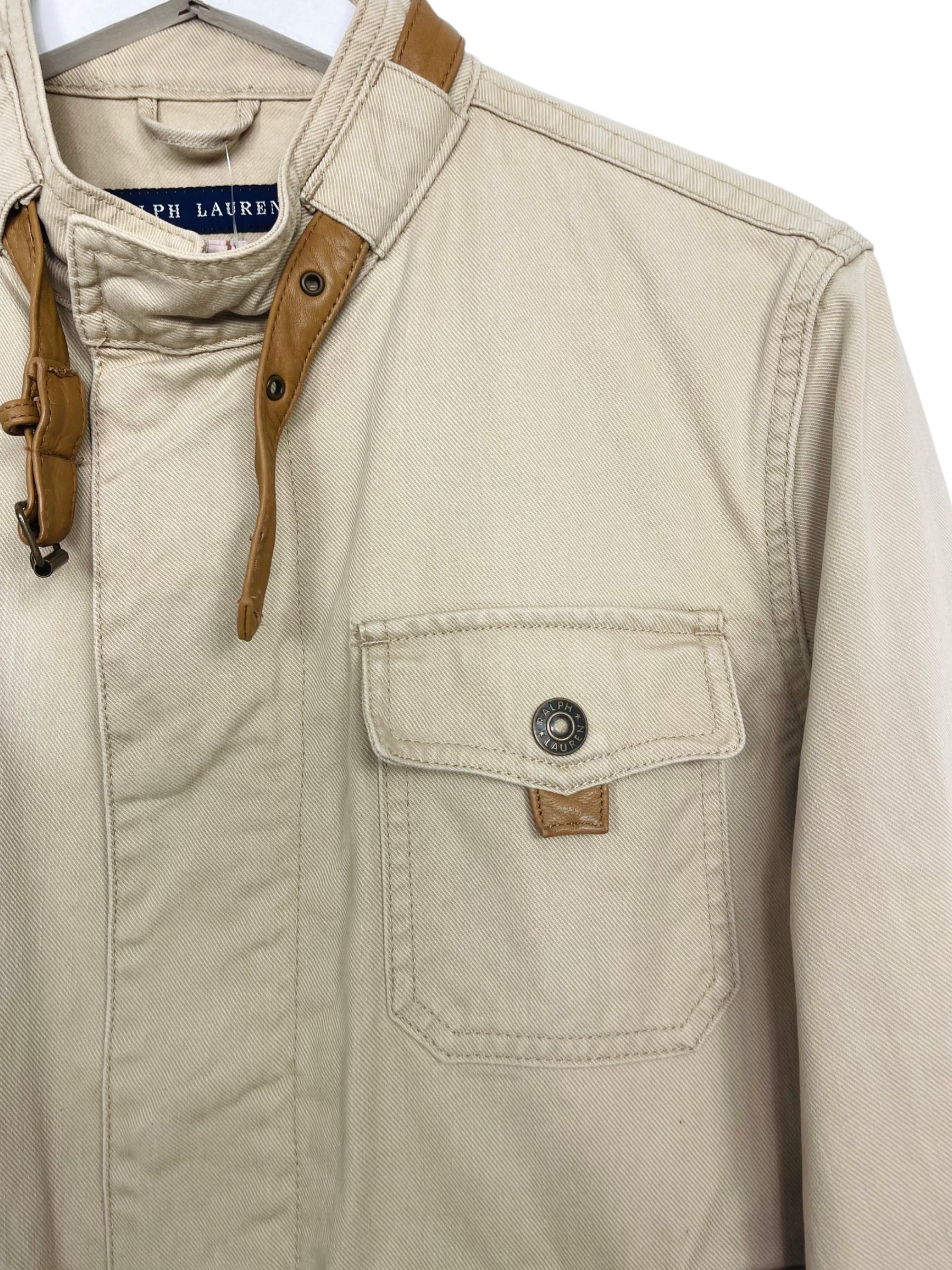 Blouson avec détails en cuir - L - PLOMOSTORE - Friperie en ligne