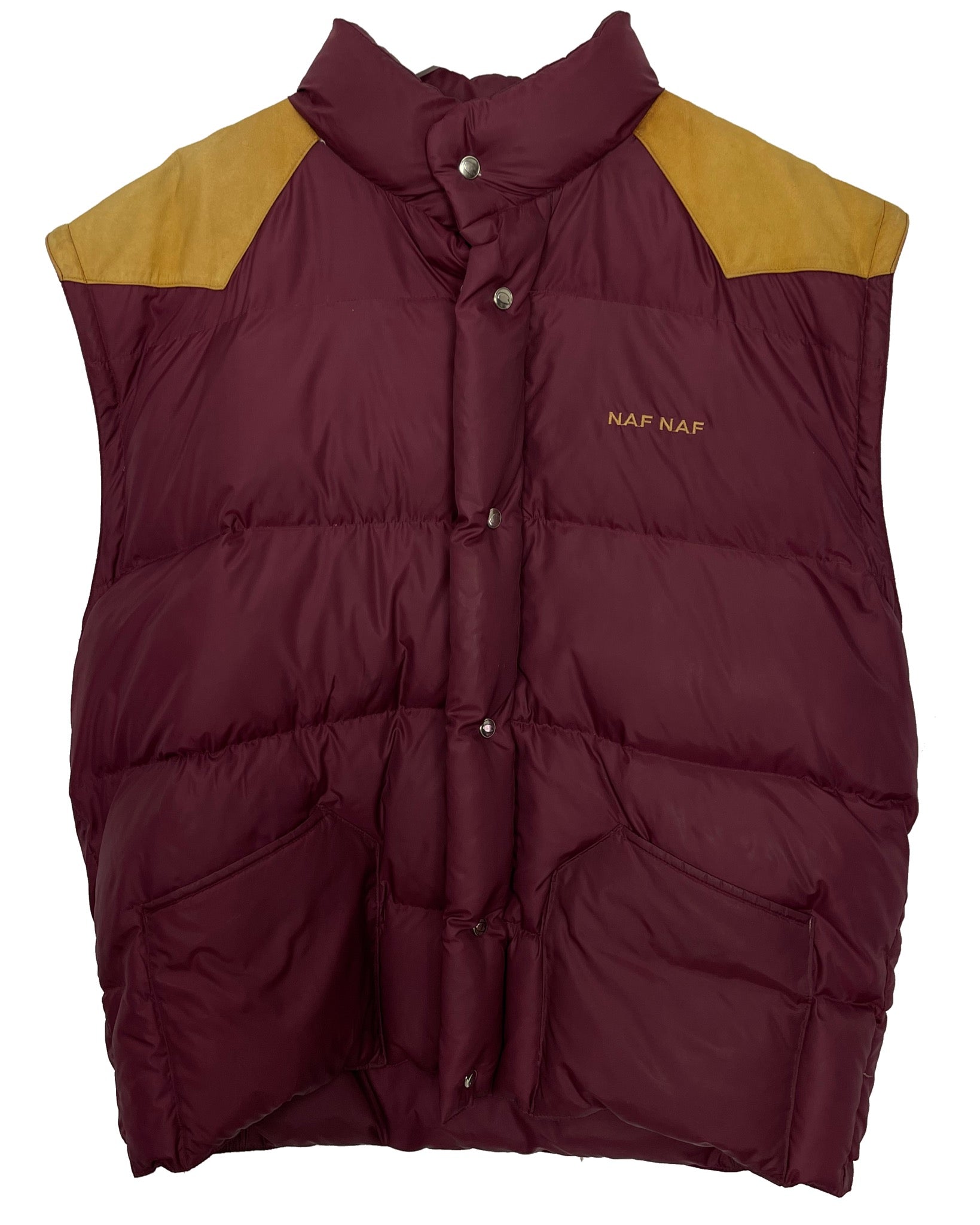 Doudoune NAF-NAF Doudoune avec empiècement en cuir - L - PLOMOSTORE