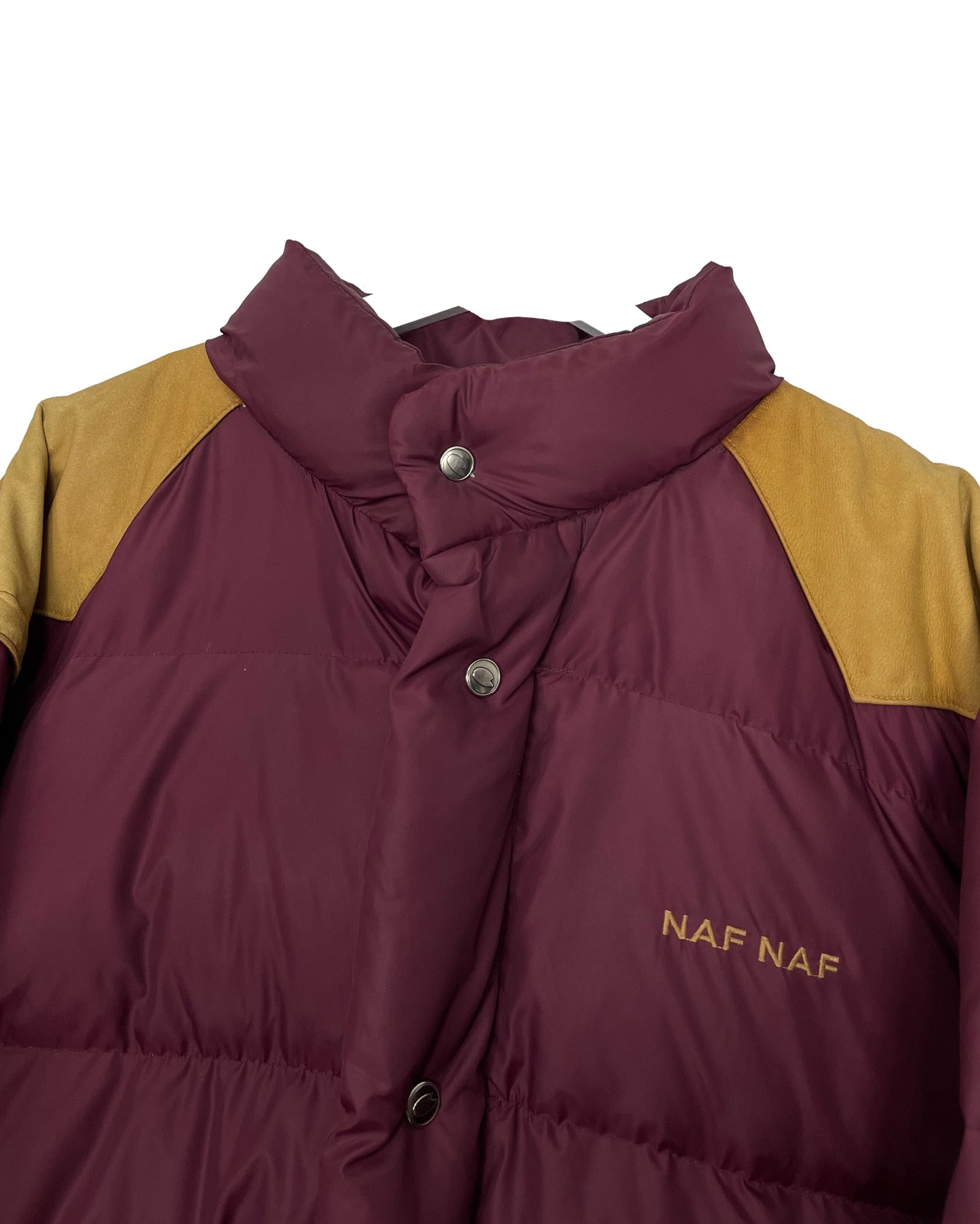 Doudoune NAF-NAF Doudoune avec empiècement en cuir - L - PLOMOSTORE