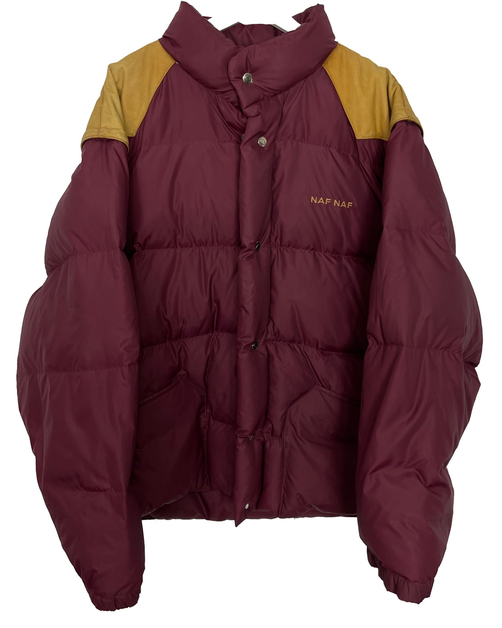 Doudoune NAF-NAF Doudoune avec empiècement en cuir - L - PLOMOSTORE