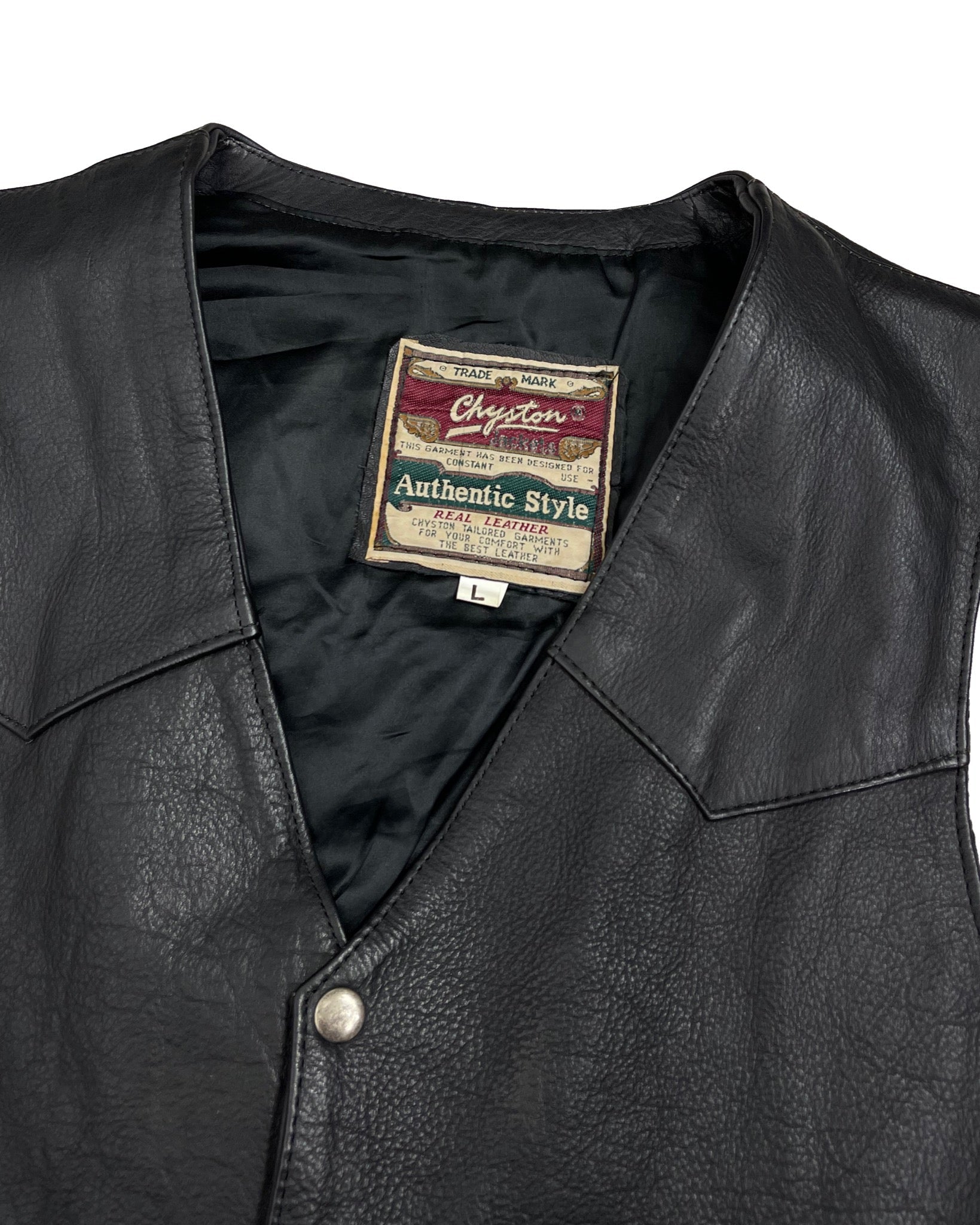 Blouson en cuir Chyston Gilet en cuir - L - PLOMOSTORE