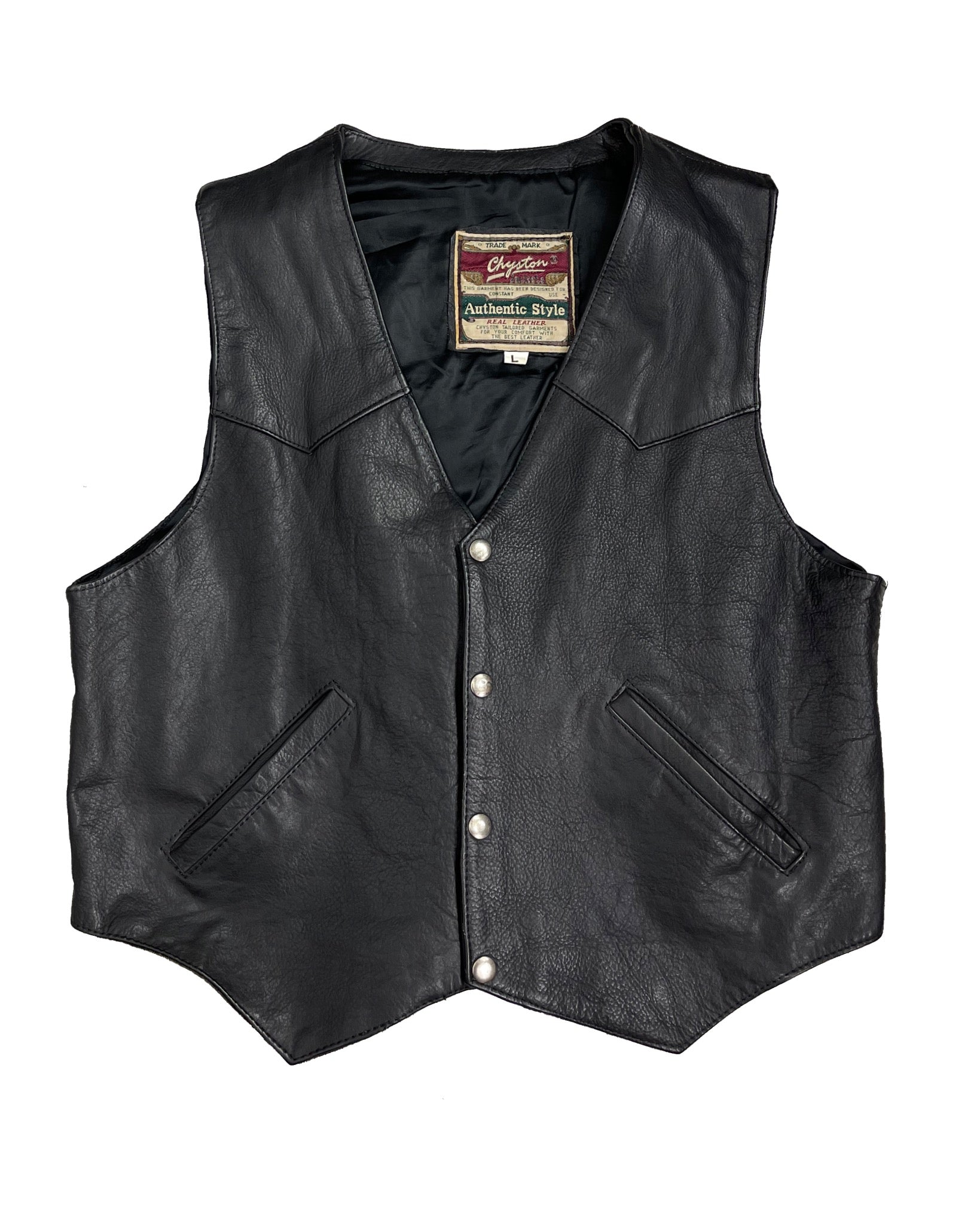Blouson en cuir Chyston Gilet en cuir - L - PLOMOSTORE