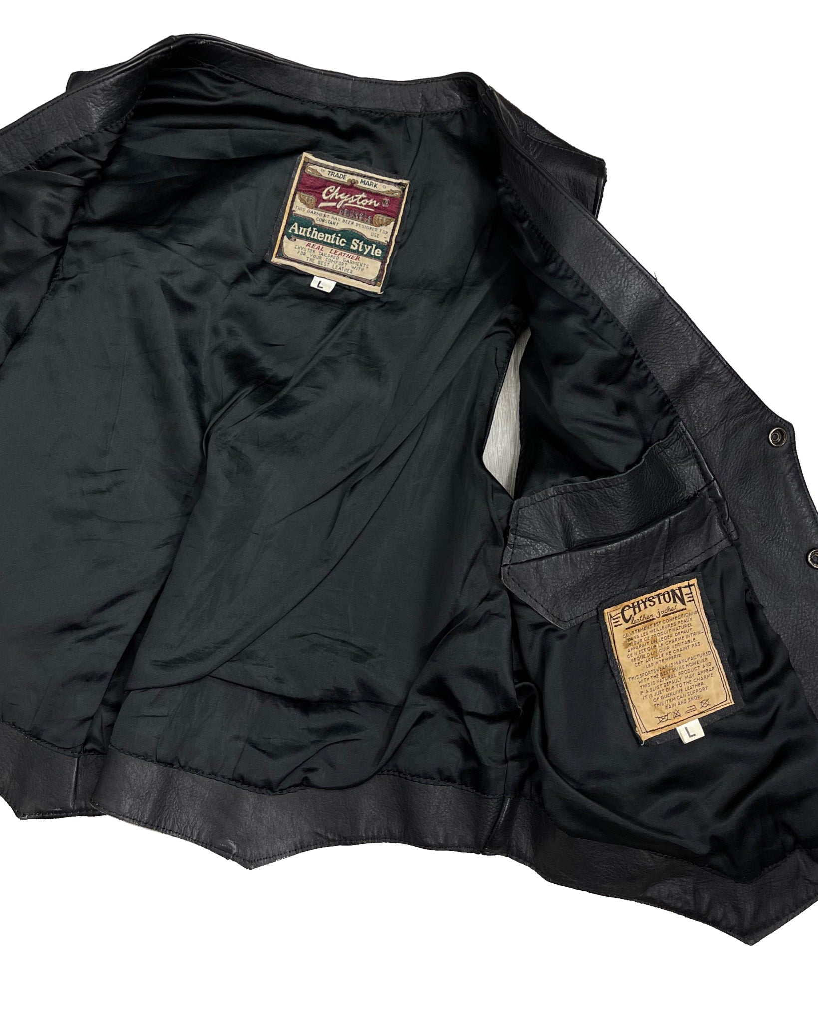 Blouson en cuir Chyston Gilet en cuir - L - PLOMOSTORE