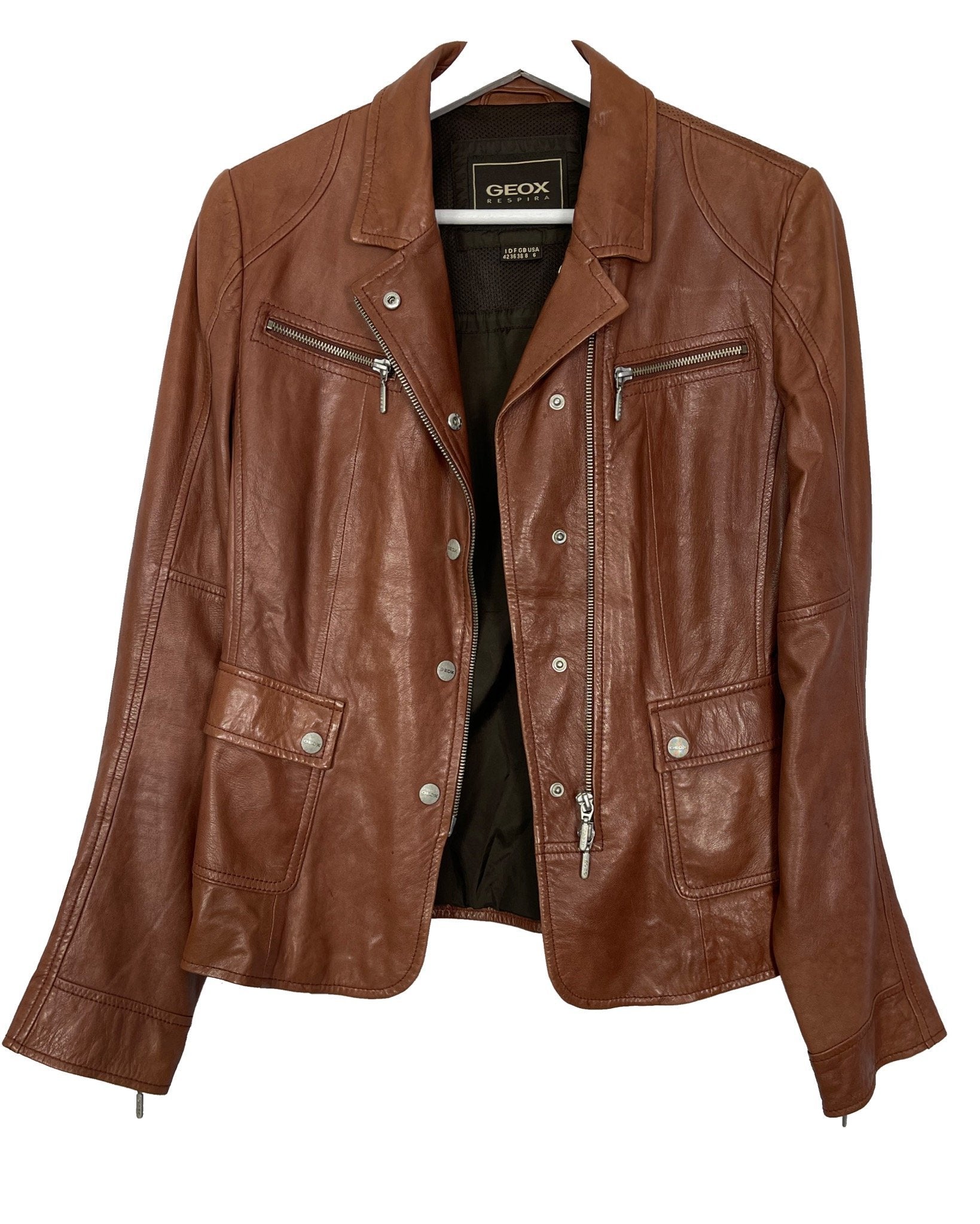 Blouson en cuir GEOX Veste en cuir - S - PLOMOSTORE