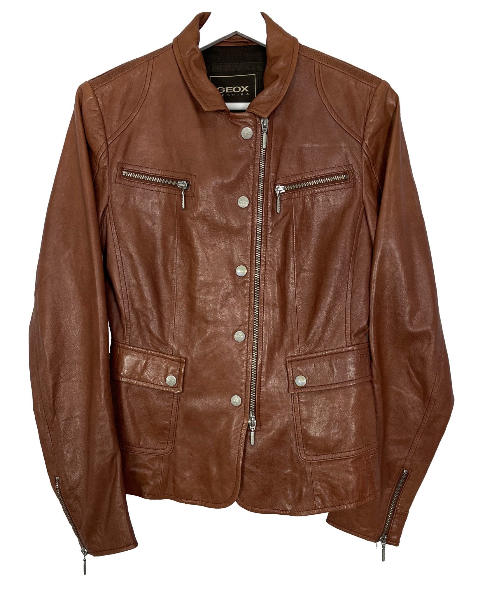 Blouson en cuir GEOX Veste en cuir - S - PLOMOSTORE