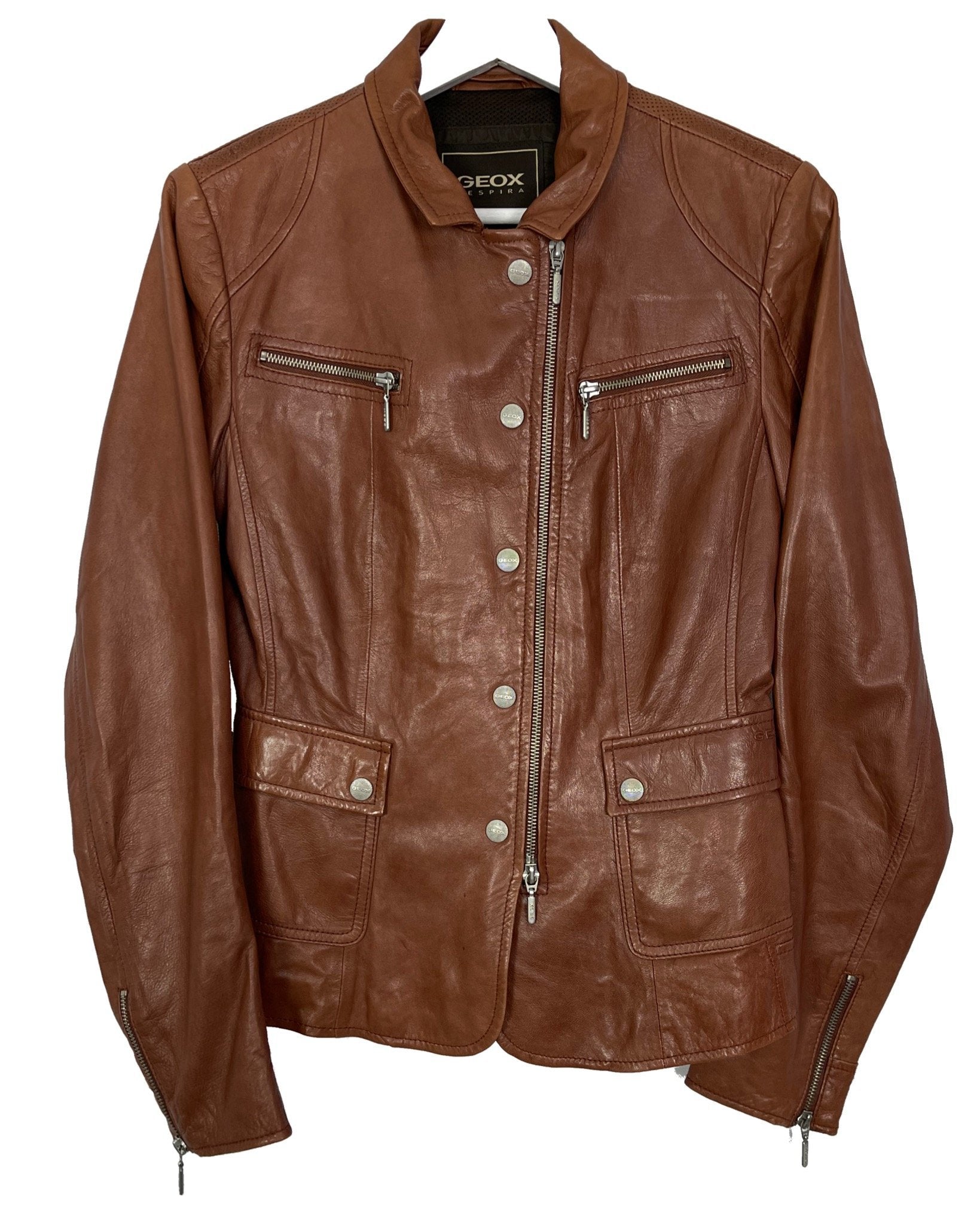 Blouson en cuir GEOX Veste en cuir - S - PLOMOSTORE