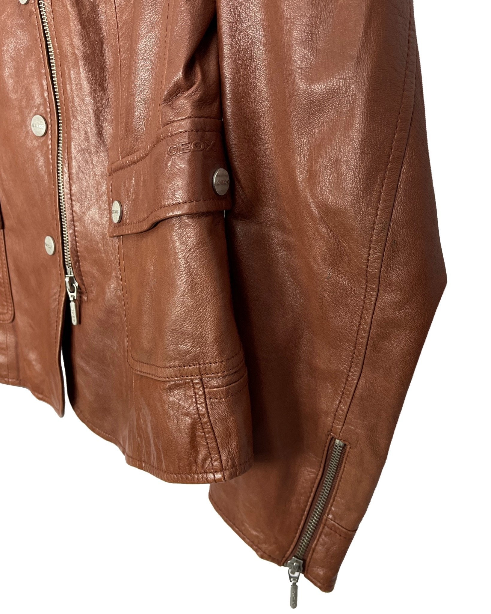 Blouson en cuir GEOX Veste en cuir - S - PLOMOSTORE