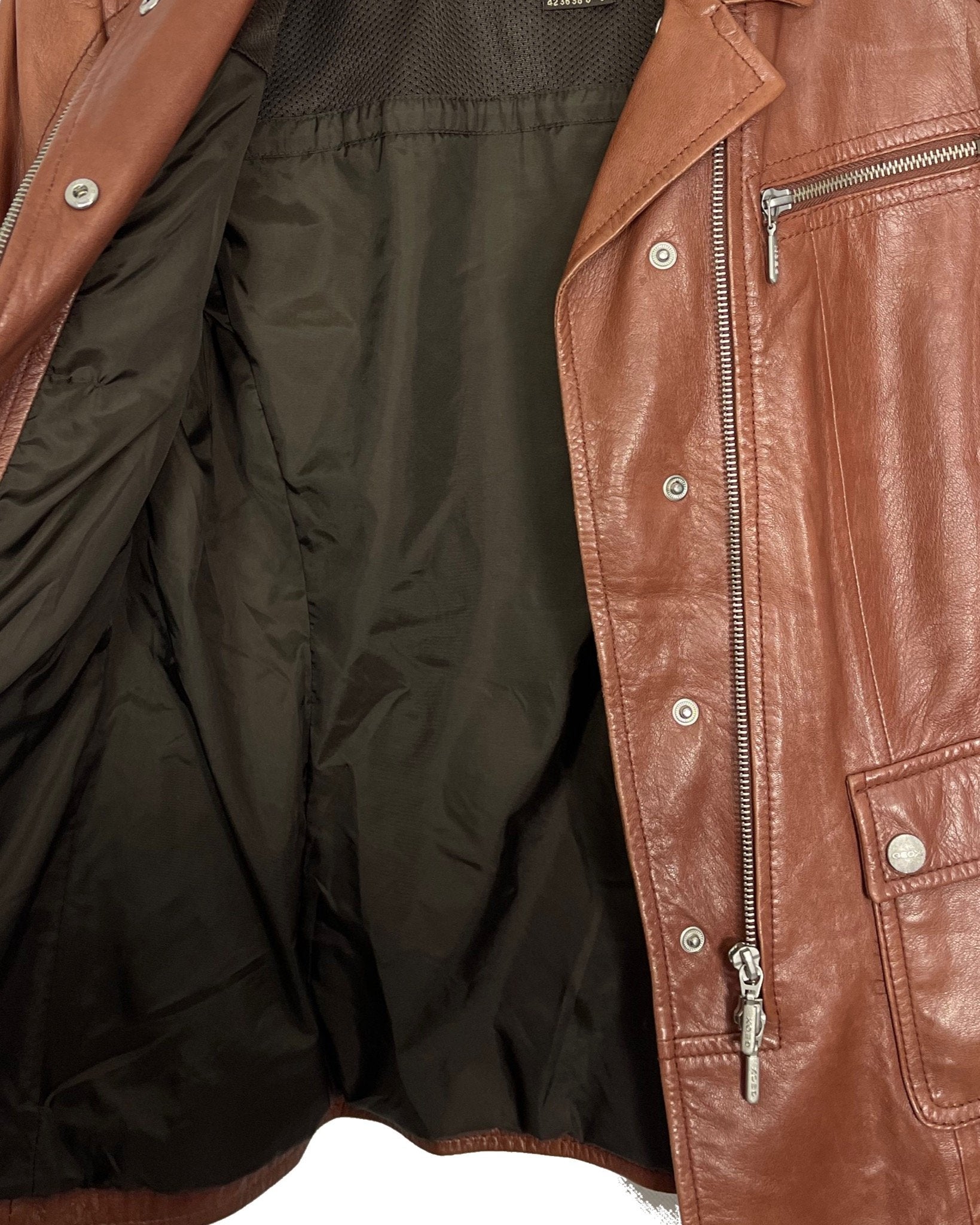 Blouson en cuir GEOX Veste en cuir - S - PLOMOSTORE