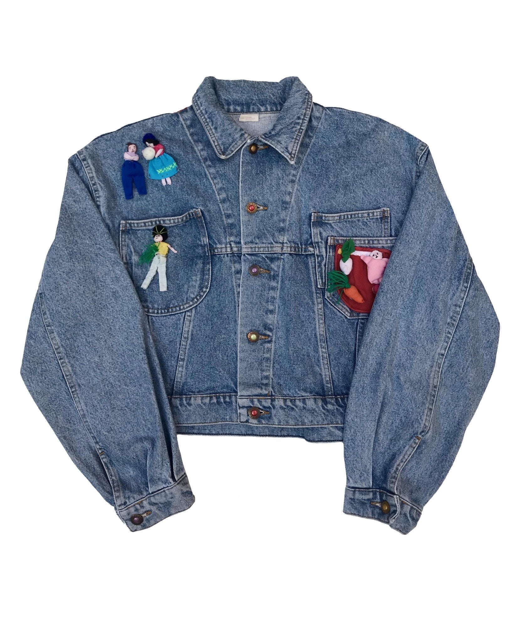 Veste en jean Vintage Veste en jean customisée - M - PLOMOSTORE