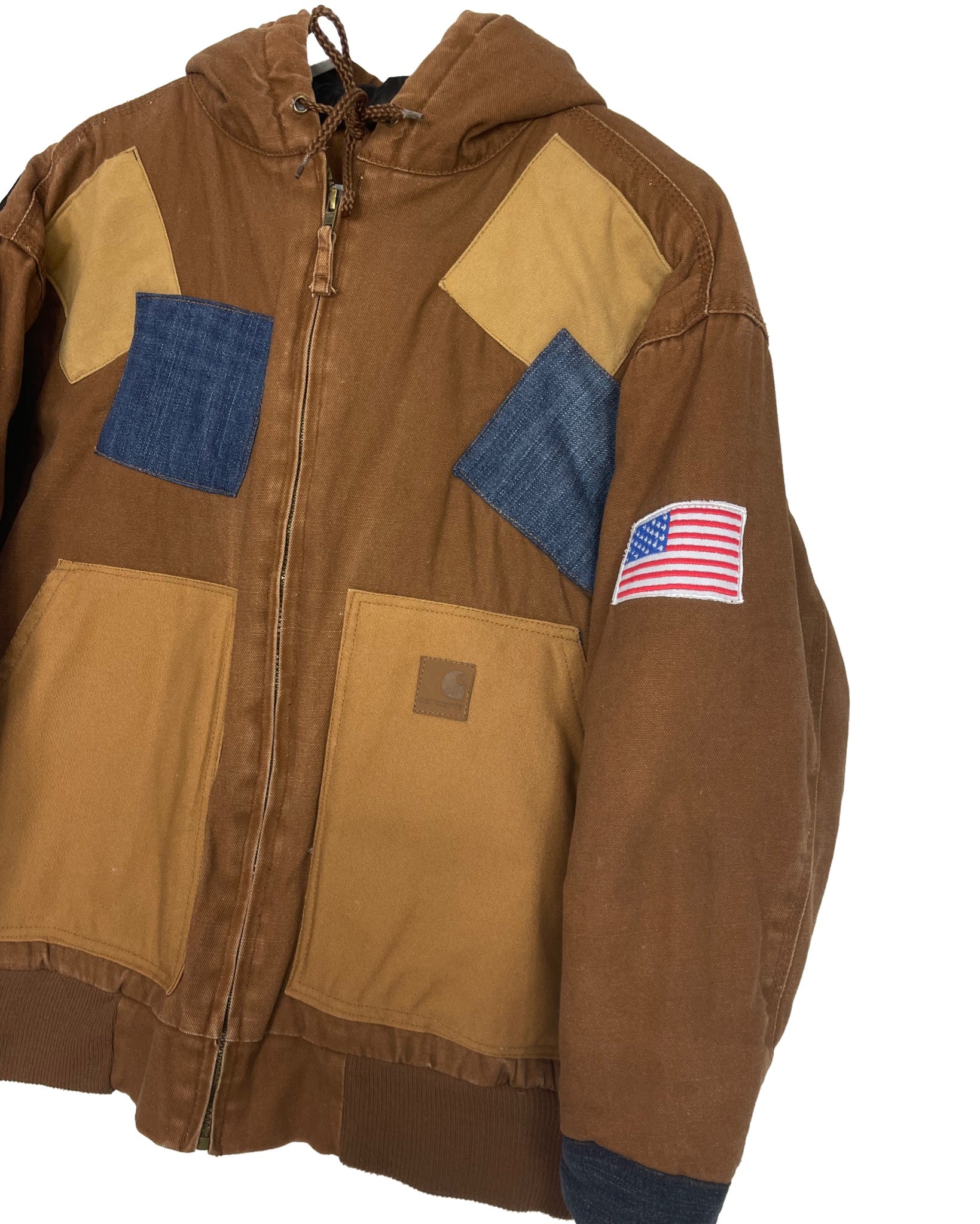 Blouson Carhartt Veste upcyclée style patchwork - L - PLOMOSTORE