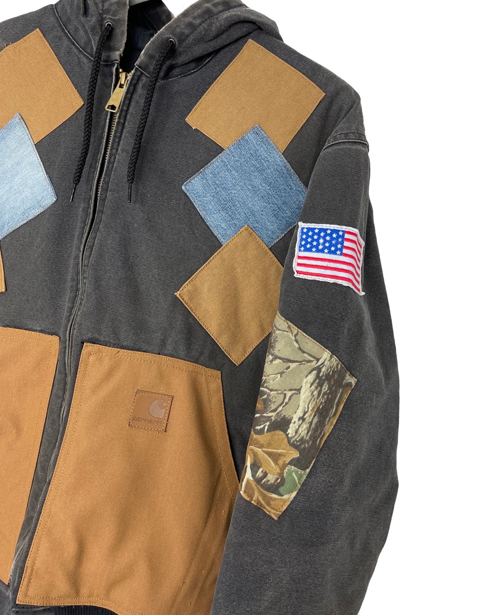 Blouson Carhartt Veste upcyclée style patchwork - M/L - PLOMOSTORE