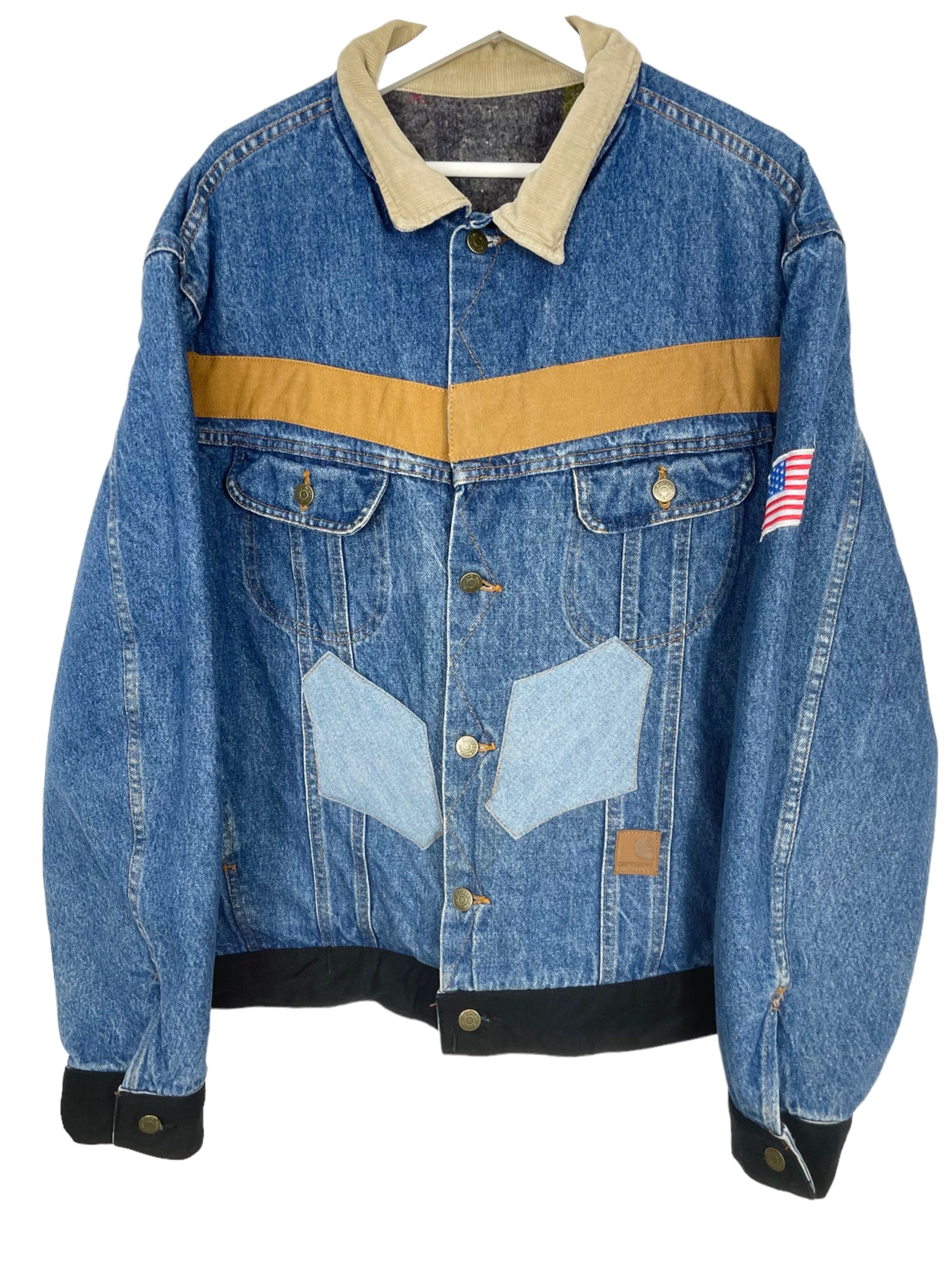 Blouson Carhartt Veste upcyclée style patchwork - XL - PLOMOSTORE